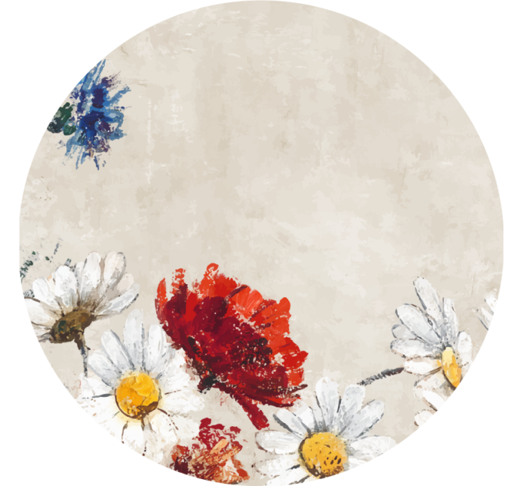Vintage coasters vibrant floral arrangement - TenStickers