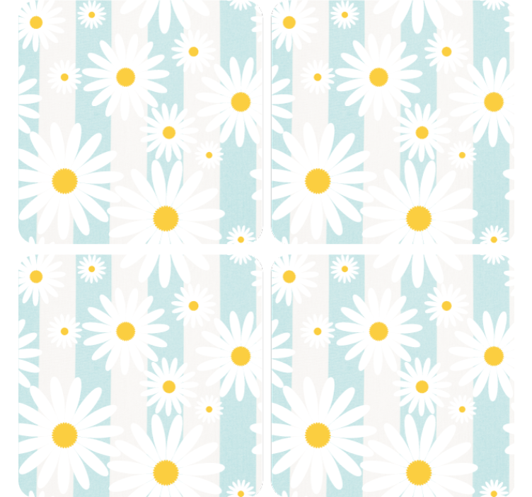 Geek coasters daisy floral design - TenStickers