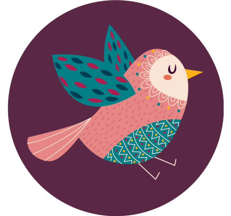 Geek coasters whimsical bird character - TenStickers