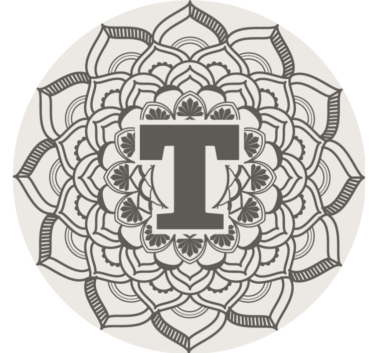 Beer mats floral monogram decoration - TenStickers