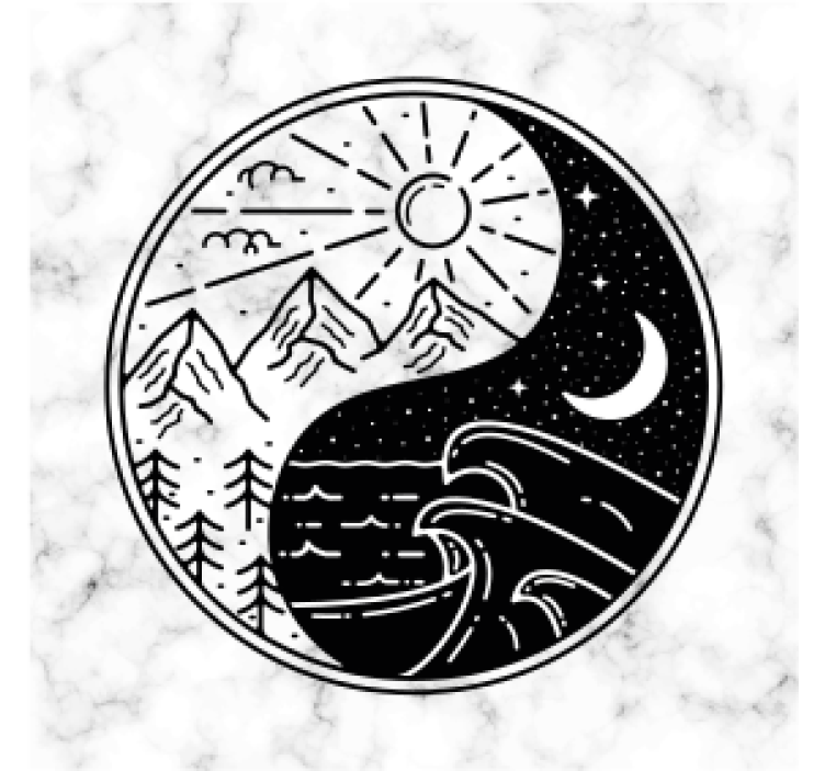 Geek coasters mountain and wave contrast - TenStickers