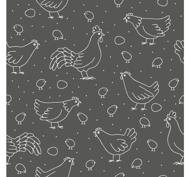 Vintage coasters with hen and chick patterns - TenStickers