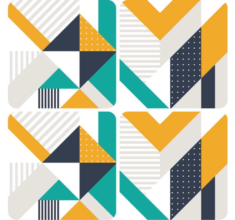 Modern coasters with geometric color block designs - TenStickers