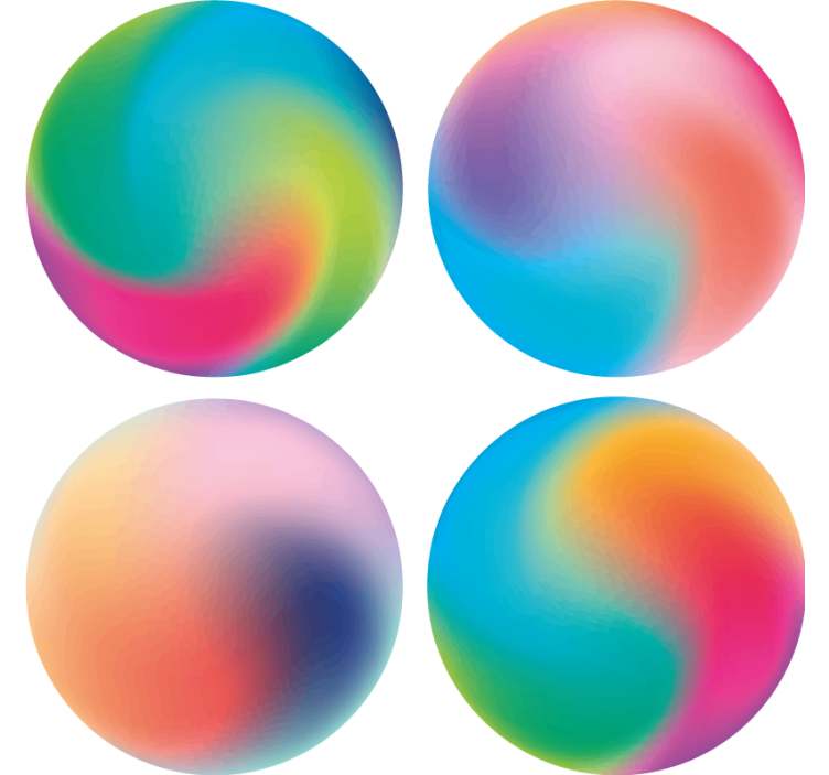 Coasters with colorful swirling patterns - TenStickers