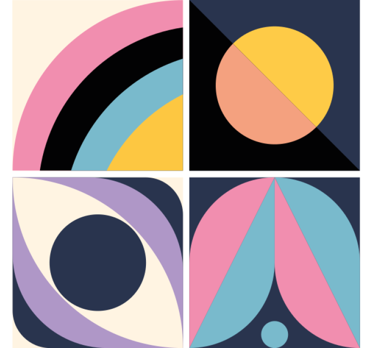Modern coasters geometric color blocks design - TenStickers