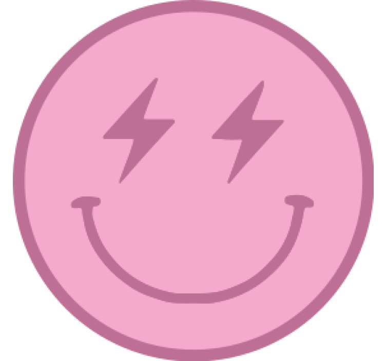 Geek coasters playful pink smiley emblem - TenStickers