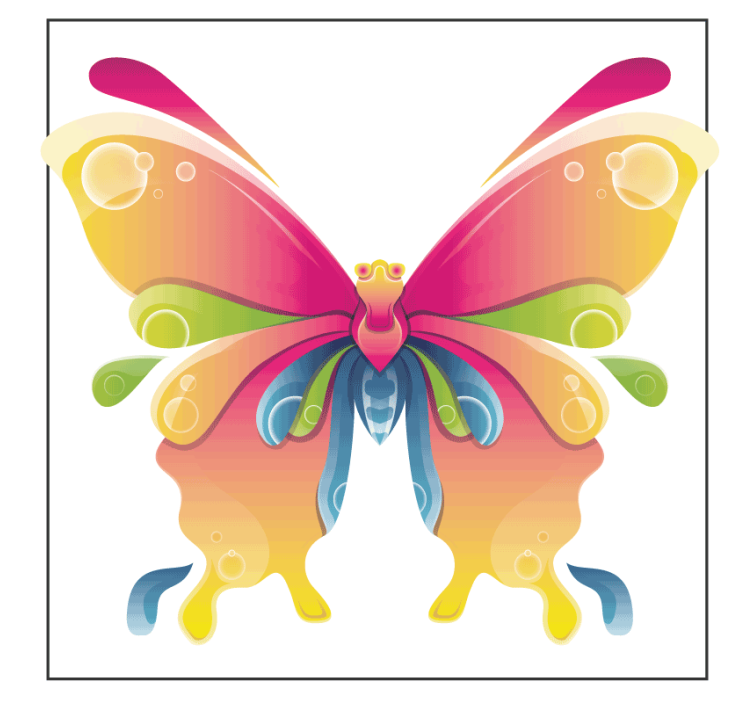 Geek coasters colorful butterfly design - TenStickers