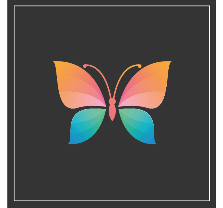 Geek coasters colorful butterfly emblem - TenStickers