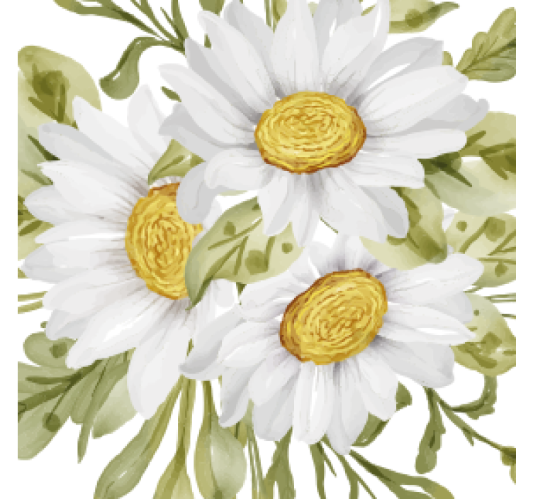 Beautiful white bouquet flowers more coasters - TenStickers