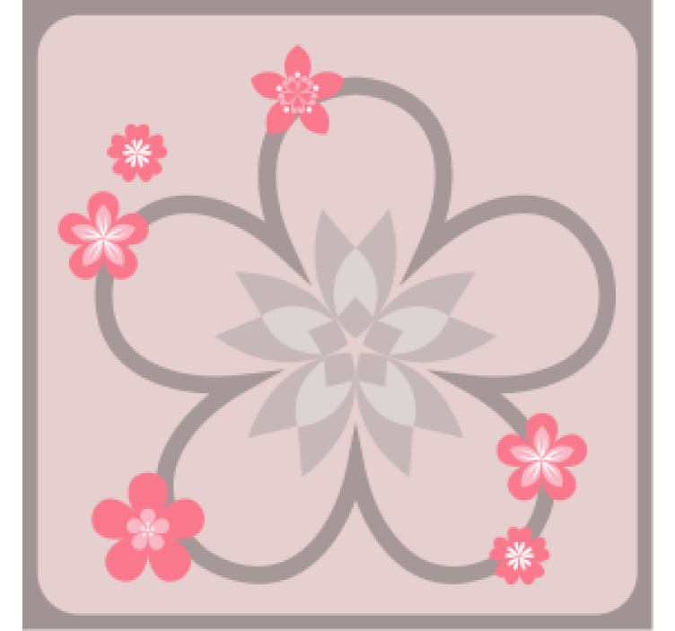 Modern coasters floral elegant design - TenStickers