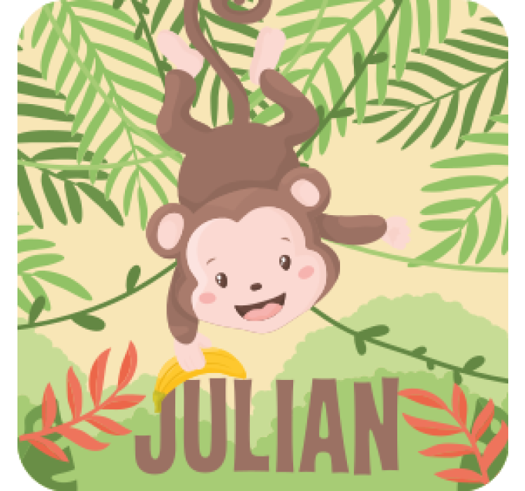 Geek coasters playful monkey design - TenStickers