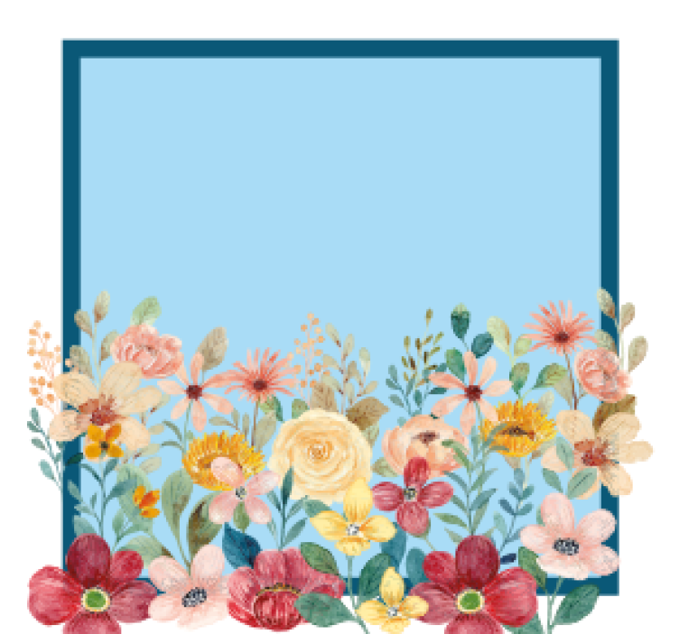 Personalised coasters with floral border design - TenStickers