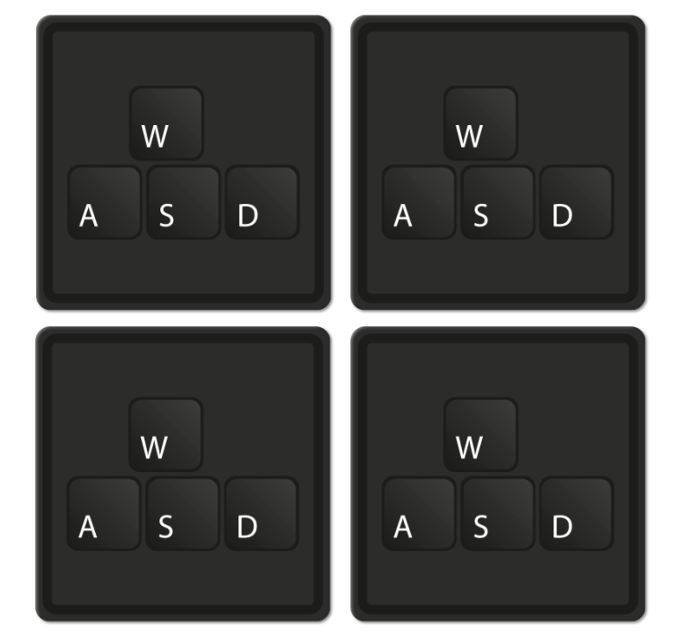 Keyboard buttons mono-colour geek coasters - TenStickers