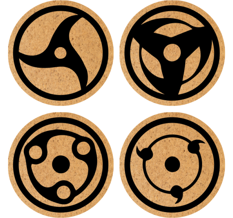 Geek coasters with abstract circular patterns - TenStickers