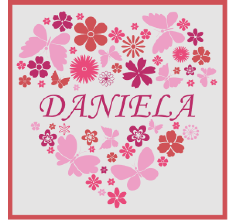 Personalised coasters heart floral design - TenStickers
