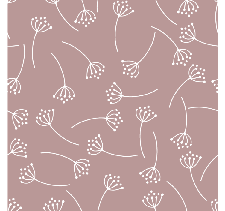 Floral line art motif coasters - TenStickers