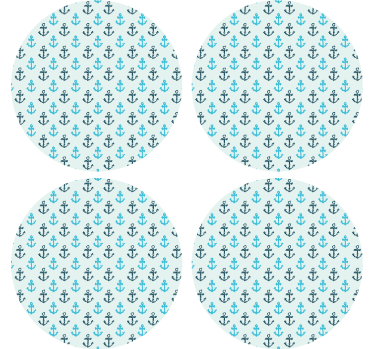 Coasters with anchor pattern motif - TenStickers