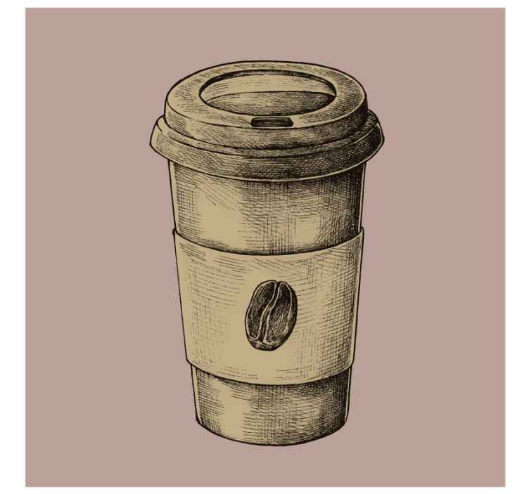 Vintage coasters illustrated coffee cup - TenStickers