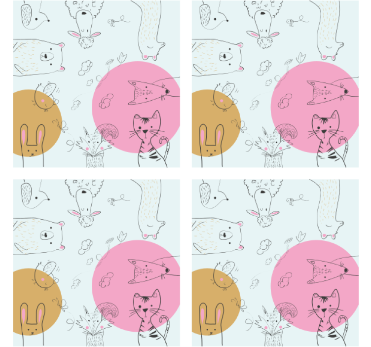 Geek coasters with whimsical animal art - TenStickers