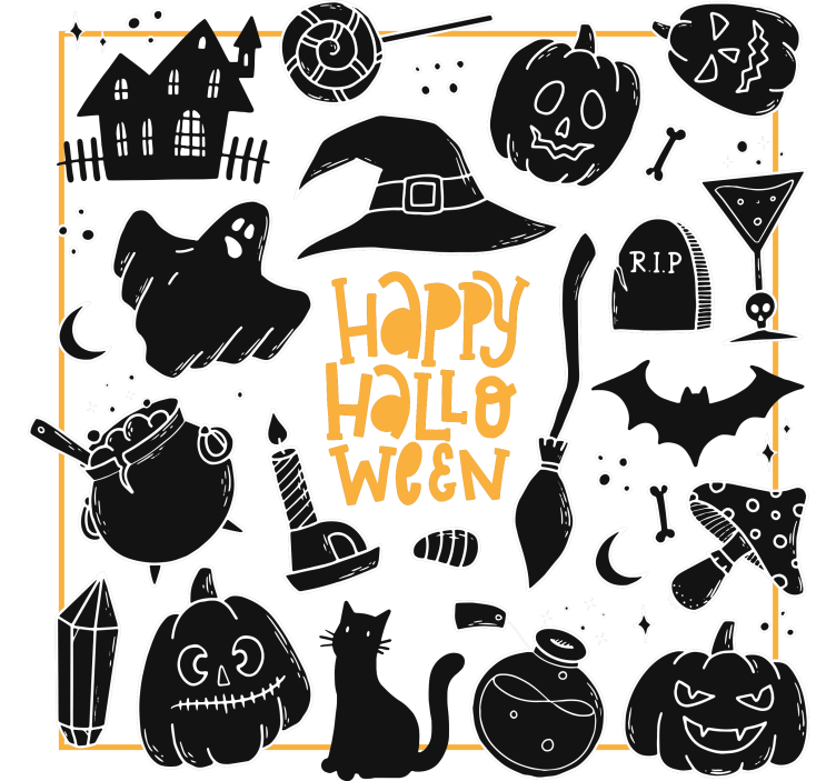 Halloween coaster with spooky halloween designs - TenStickers