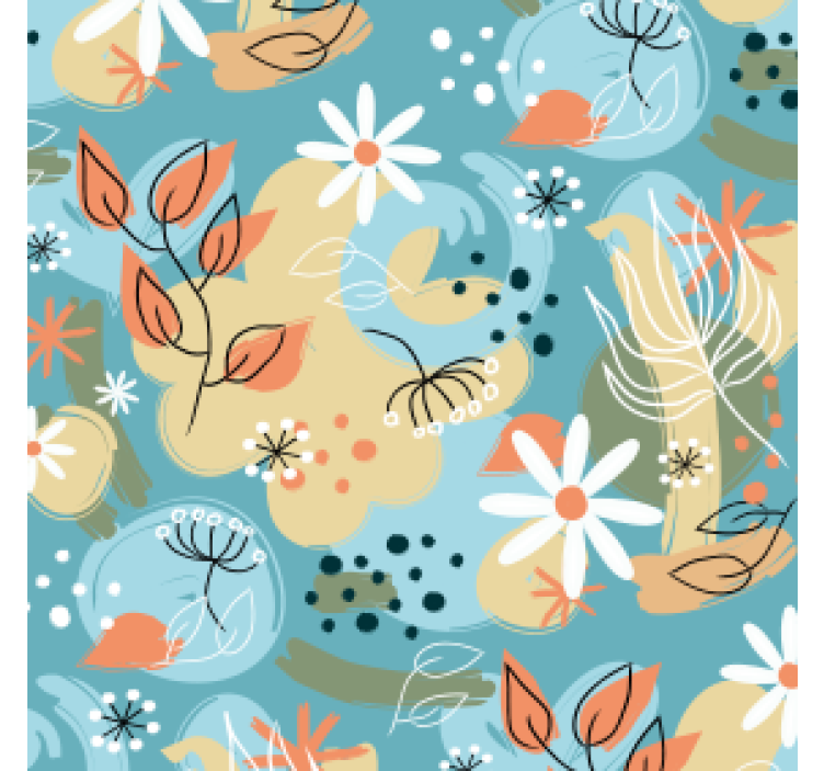 Modern coasters with floral pattern design - TenStickers