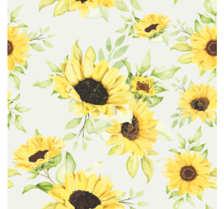 Geek coasters sunflower floral design - TenStickers