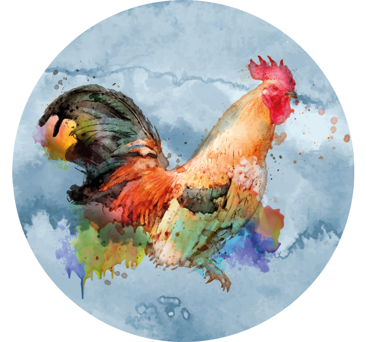 Geek coasters vibrant rooster artwork - TenStickers