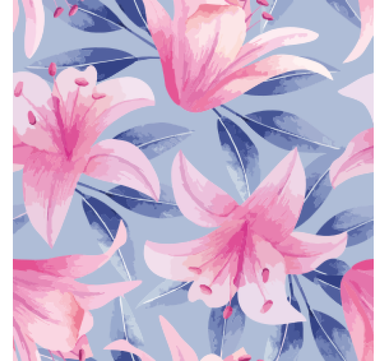 Coasters floral pattern with pink lilies - TenStickers