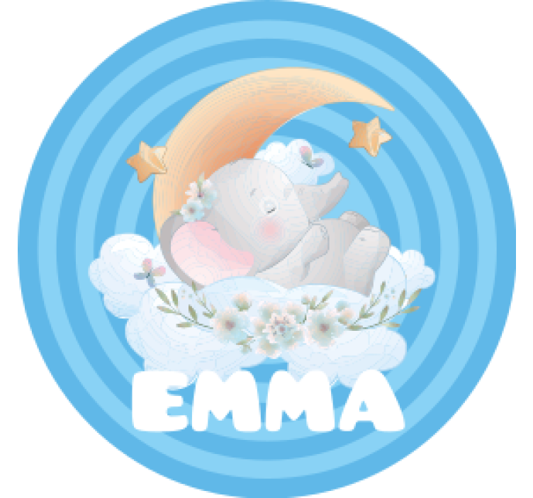 Personalised coasters elephant moon stars - TenStickers