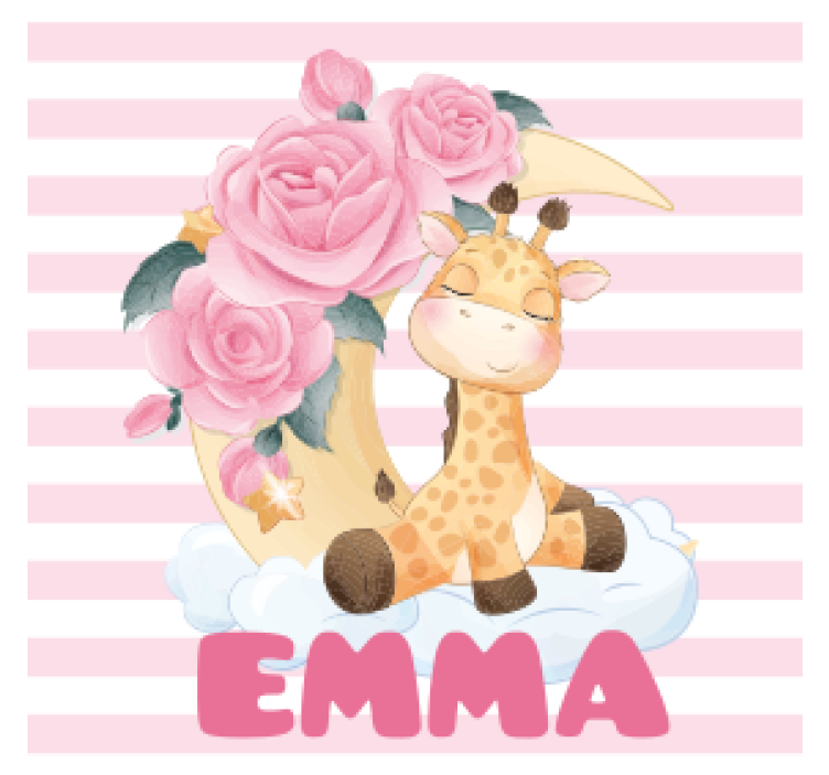 Personalised coasters giraffe with floral moon - TenStickers