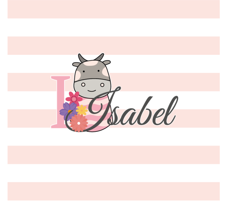 Personalised coasters personalized floral cow design - TenStickers