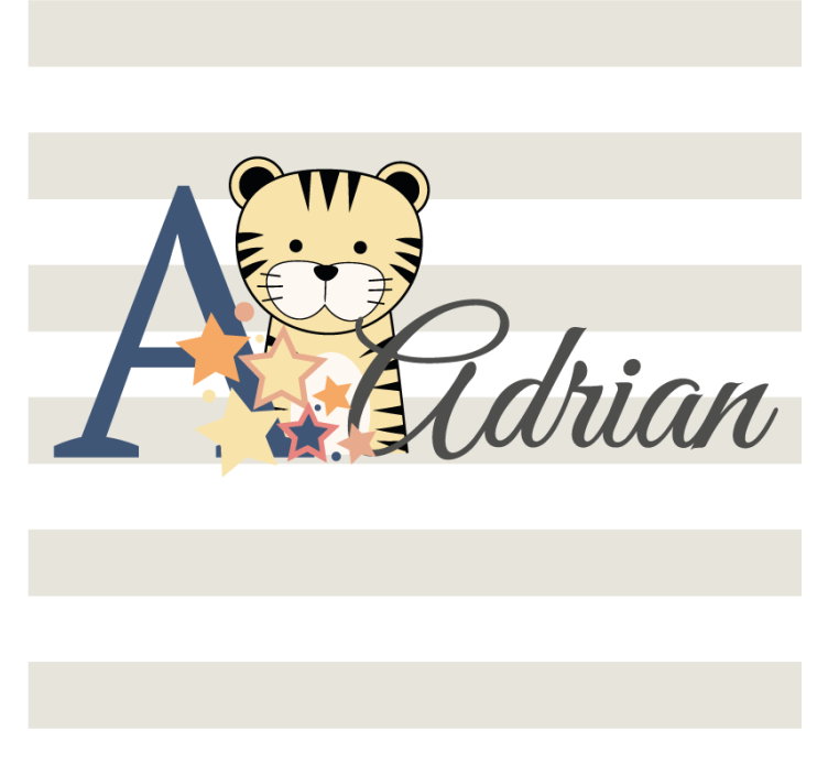Personalised coasters whimsical tiger design - TenStickers