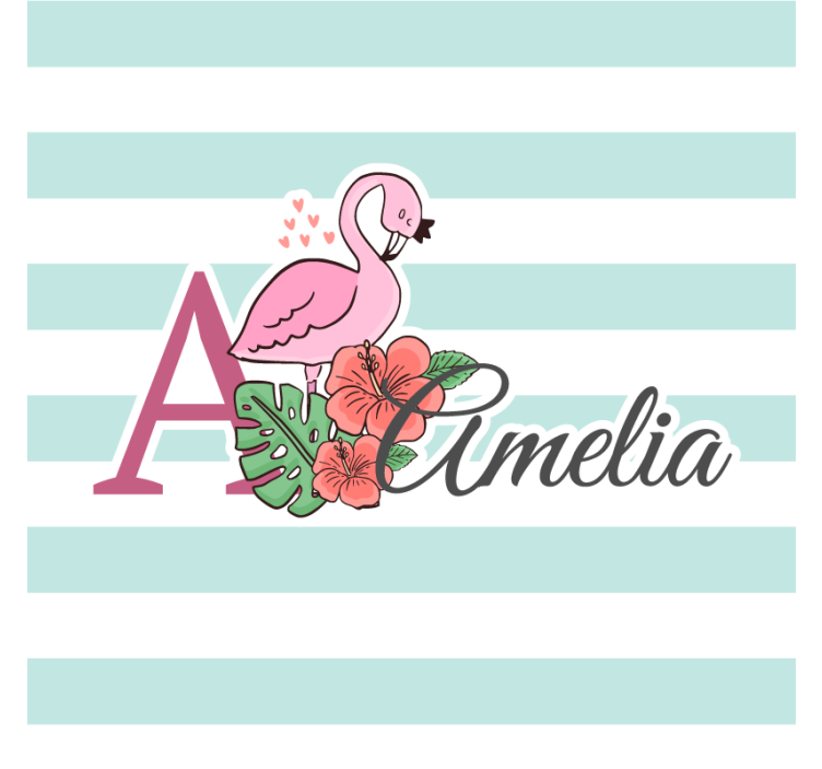 Personalised coasters flamingo floral design - TenStickers