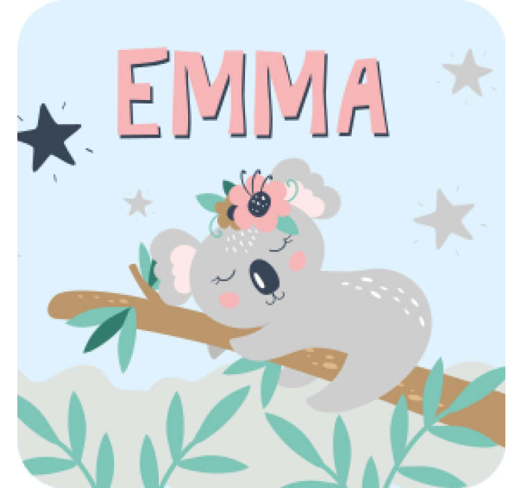 Personalised coasters cute koala design - TenStickers