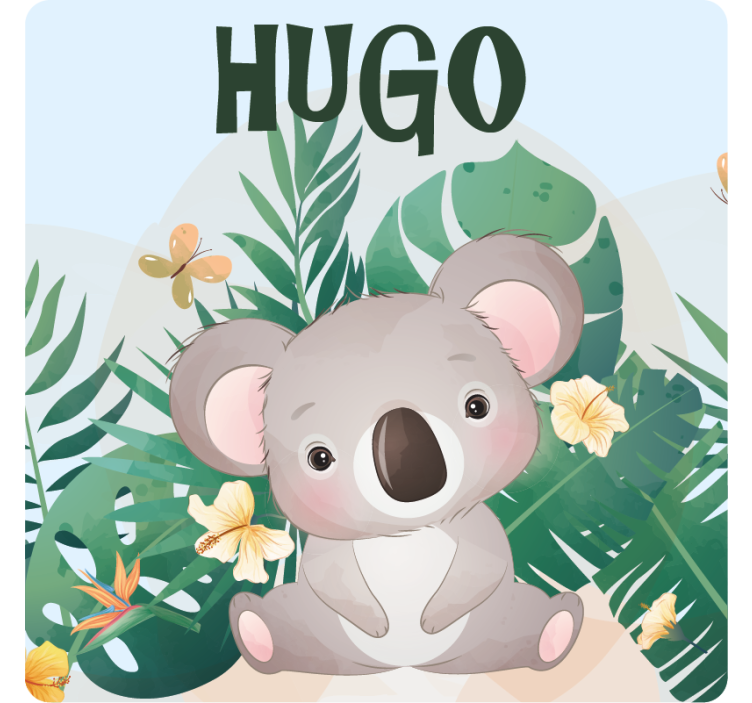 Personalised coasters with cute koala artwork - TenStickers