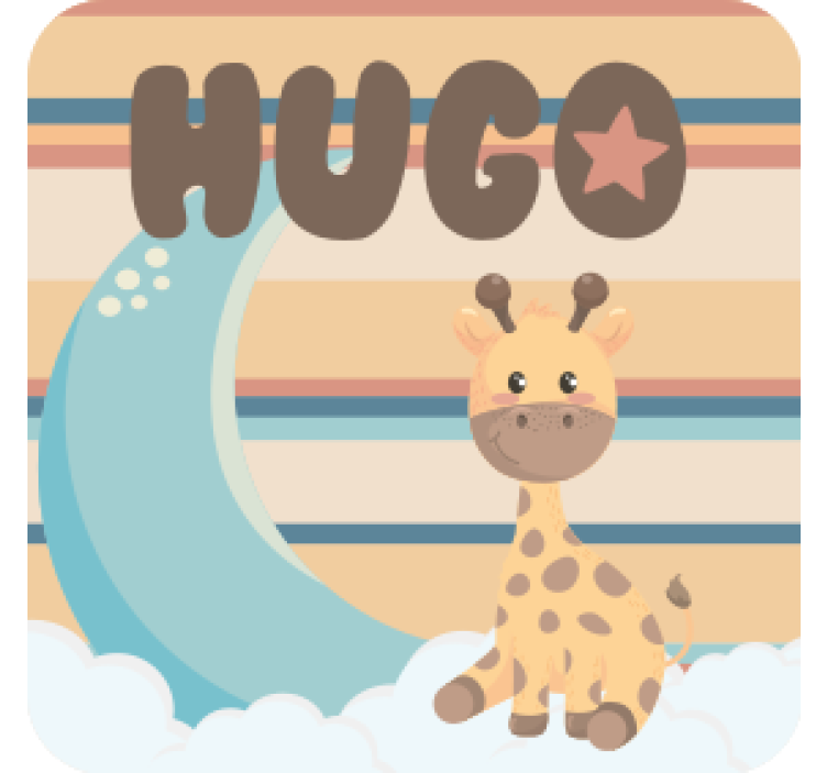 Personalised coasters cuddly giraffe design - TenStickers