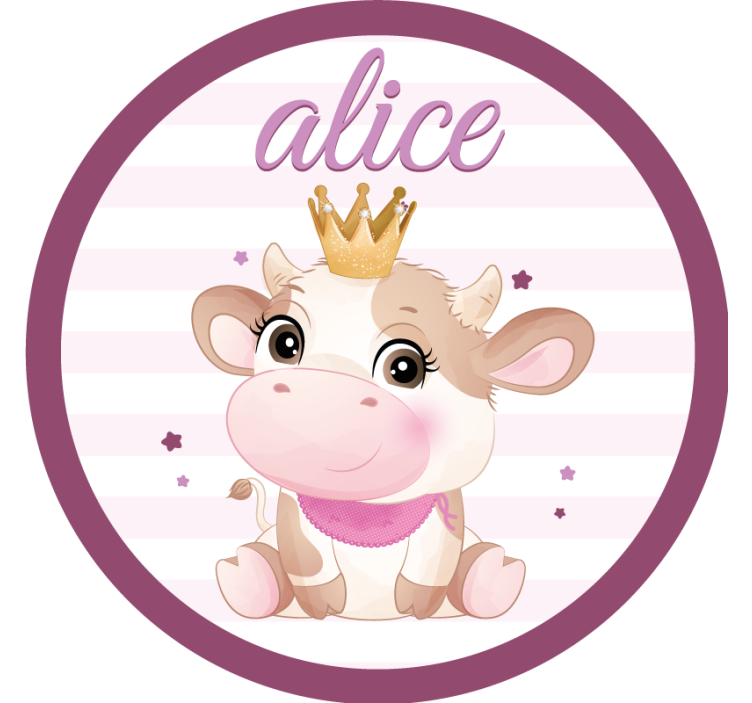 Personalised coasters with cute cow design - TenStickers