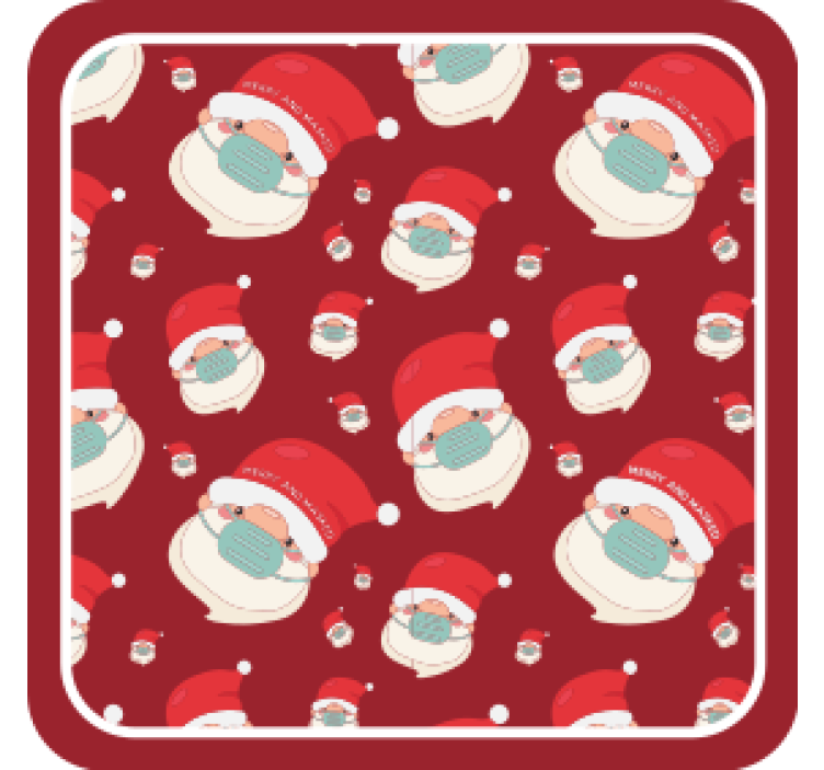 Christmas coasters with jolly santa designs - TenStickers