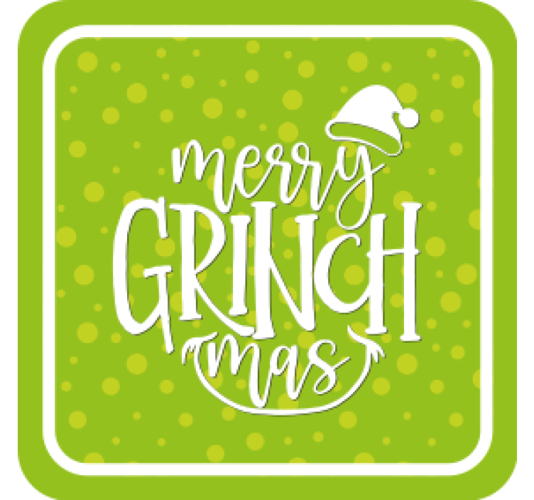 Christmas coasters merry grinchmas greetings - TenStickers