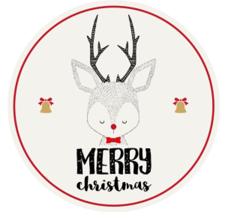 Christmas coasters reindeer with bells - TenStickers