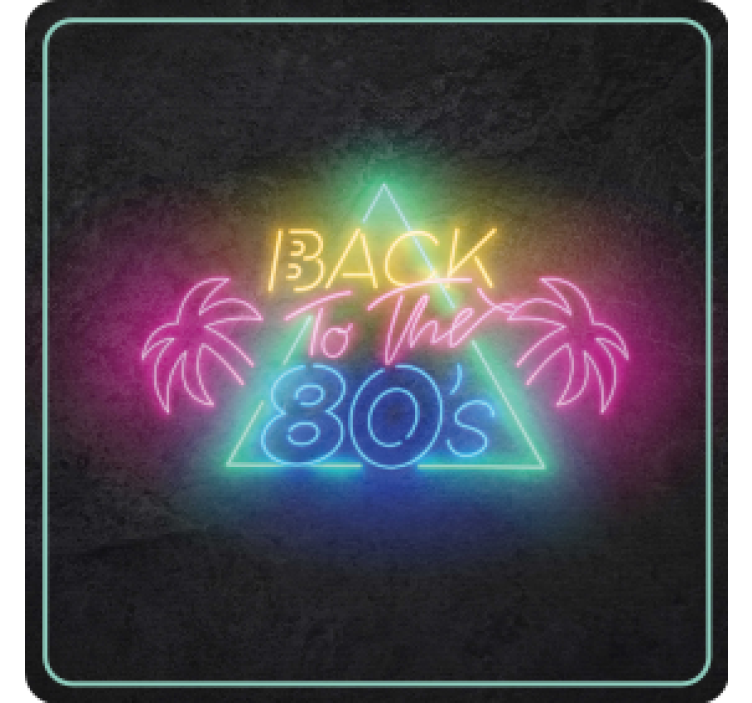 Neon 80s Retro vintage coasters - TenStickers