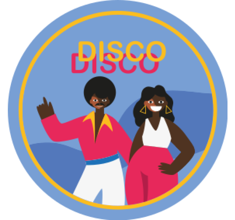 Geek coasters disco dance celebration - TenStickers