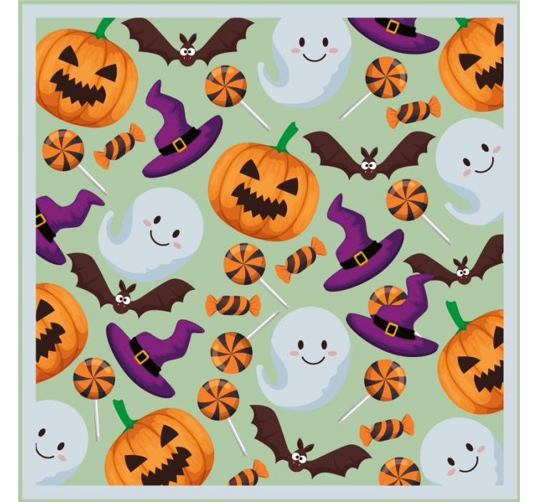 Halloween coaster with pumpkin and ghost pattern - TenStickers