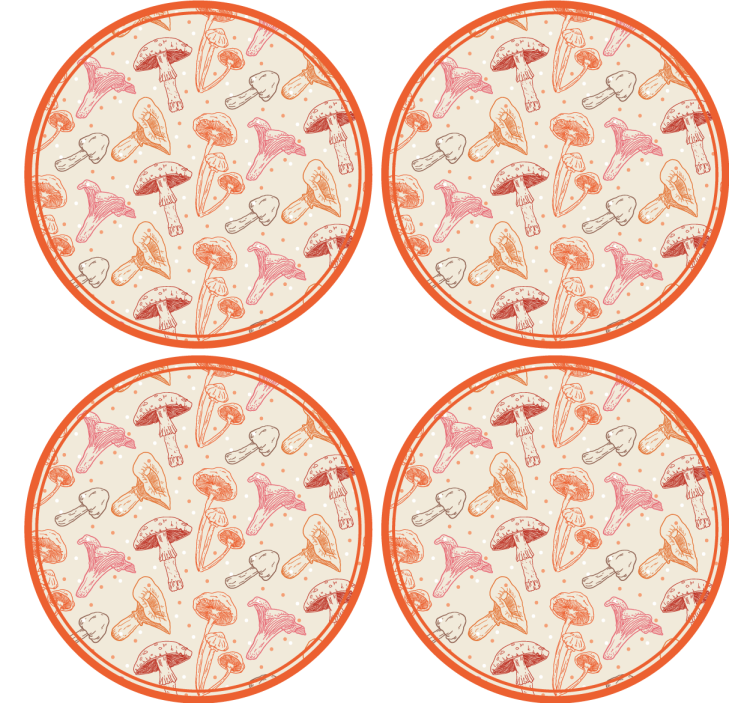 Geek coasters with playful mushroom design - TenStickers