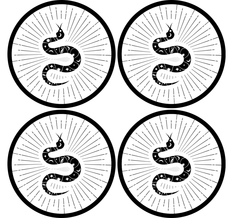 Geek coasters with abstract snake design - TenStickers