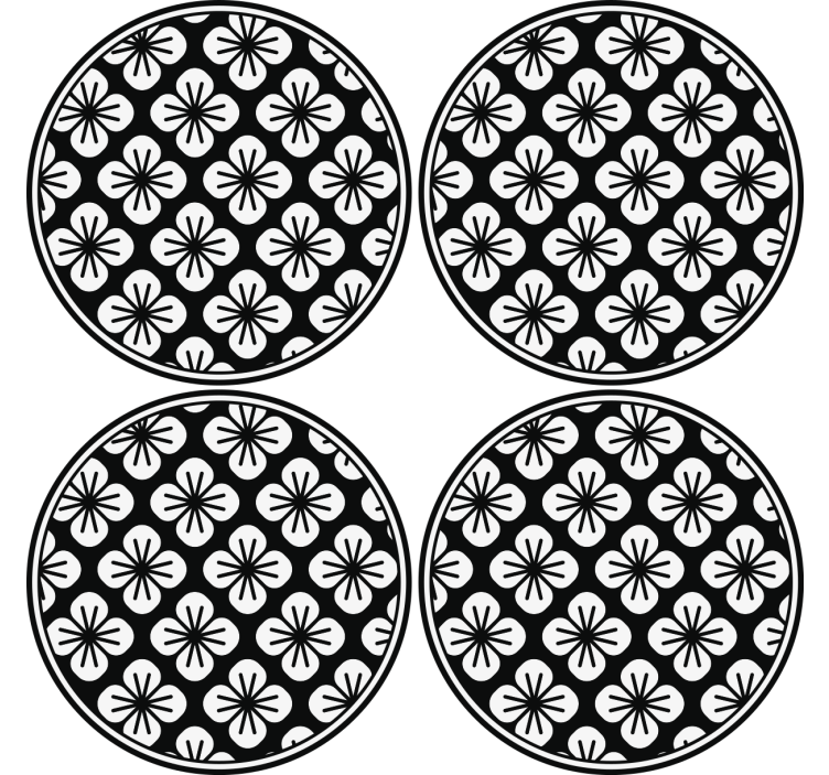 Coasters with botanical textured surface - TenStickers
