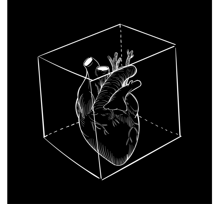 Geek coasters heart in a 3d cube - TenStickers