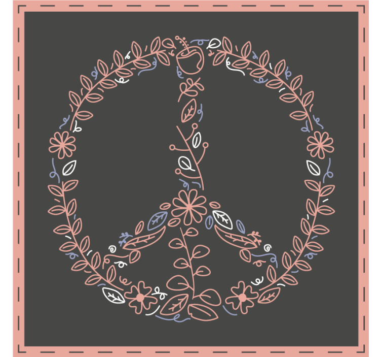 Geek coasters floral peace symbol - TenStickers