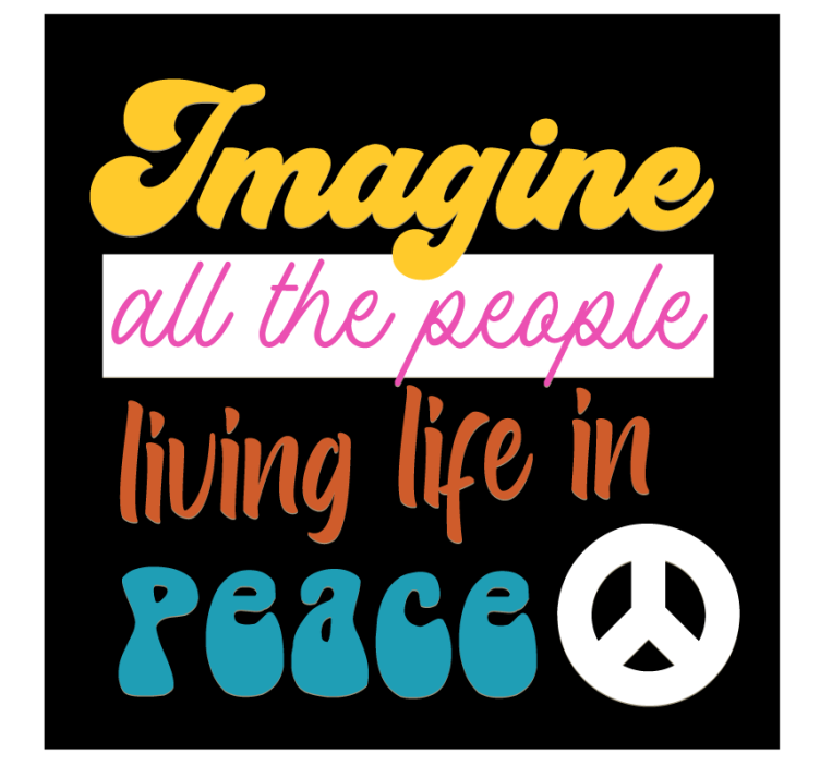 Text coasters for a peaceful life message - TenStickers