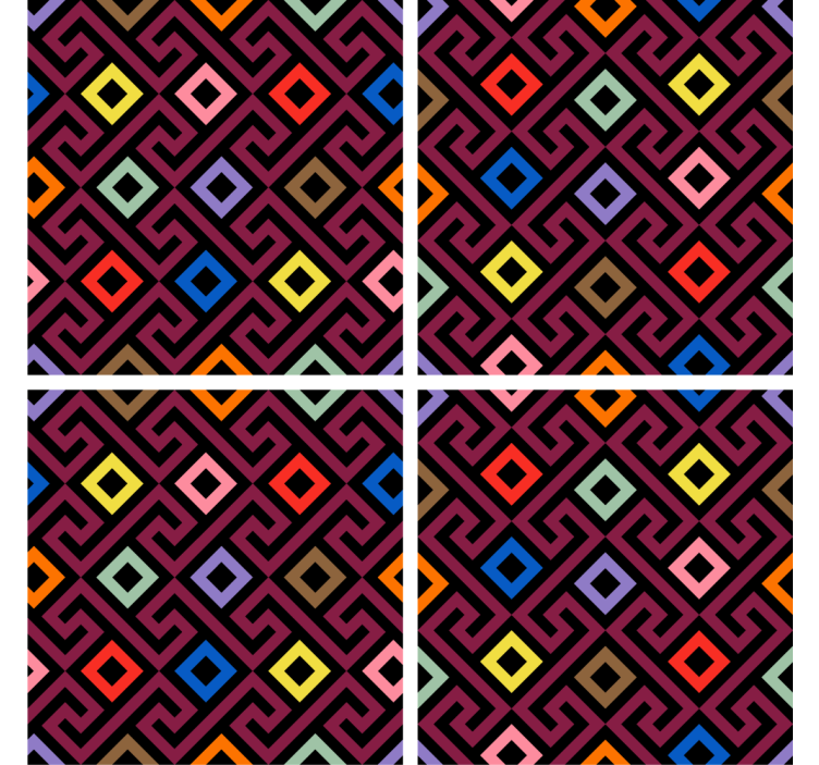 Coasters with vibrant geometric design - TenStickers